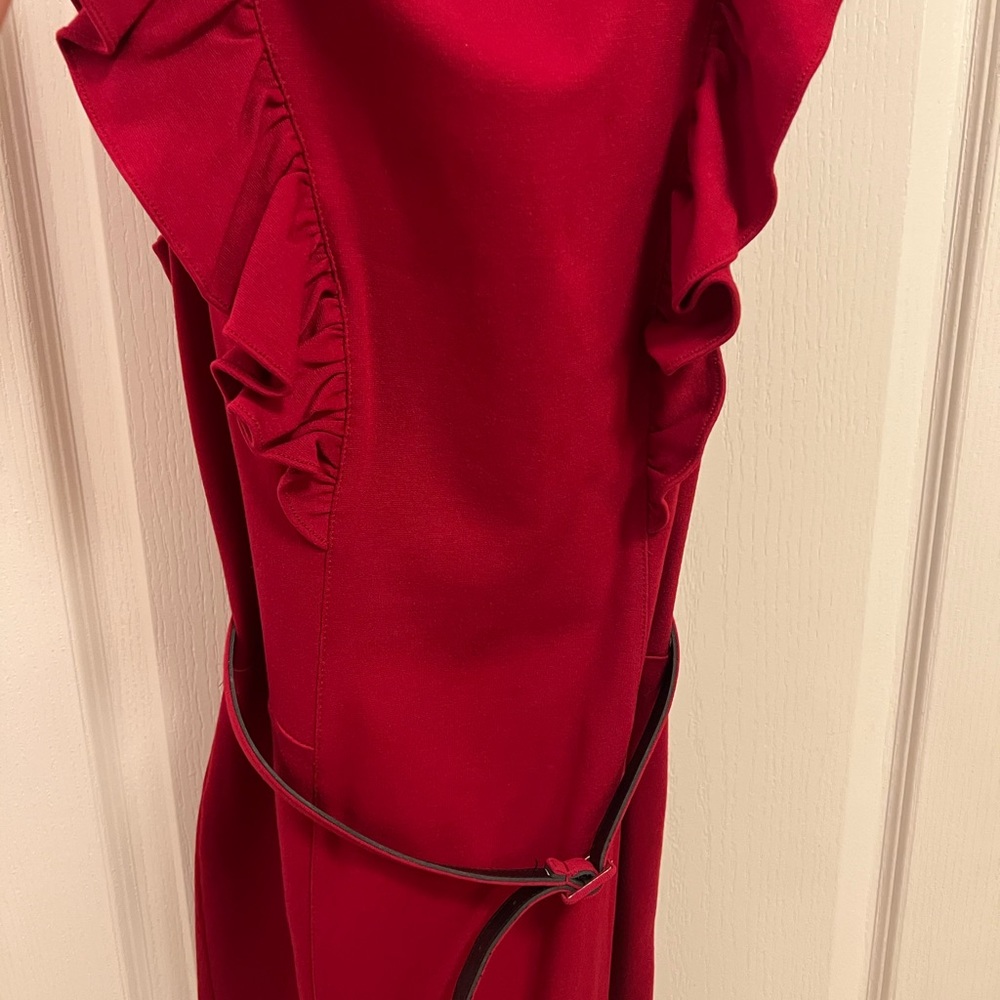Express red ruffle sleeve dress size XS